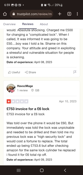 Locksmith quoted £50 and charged £351.60 