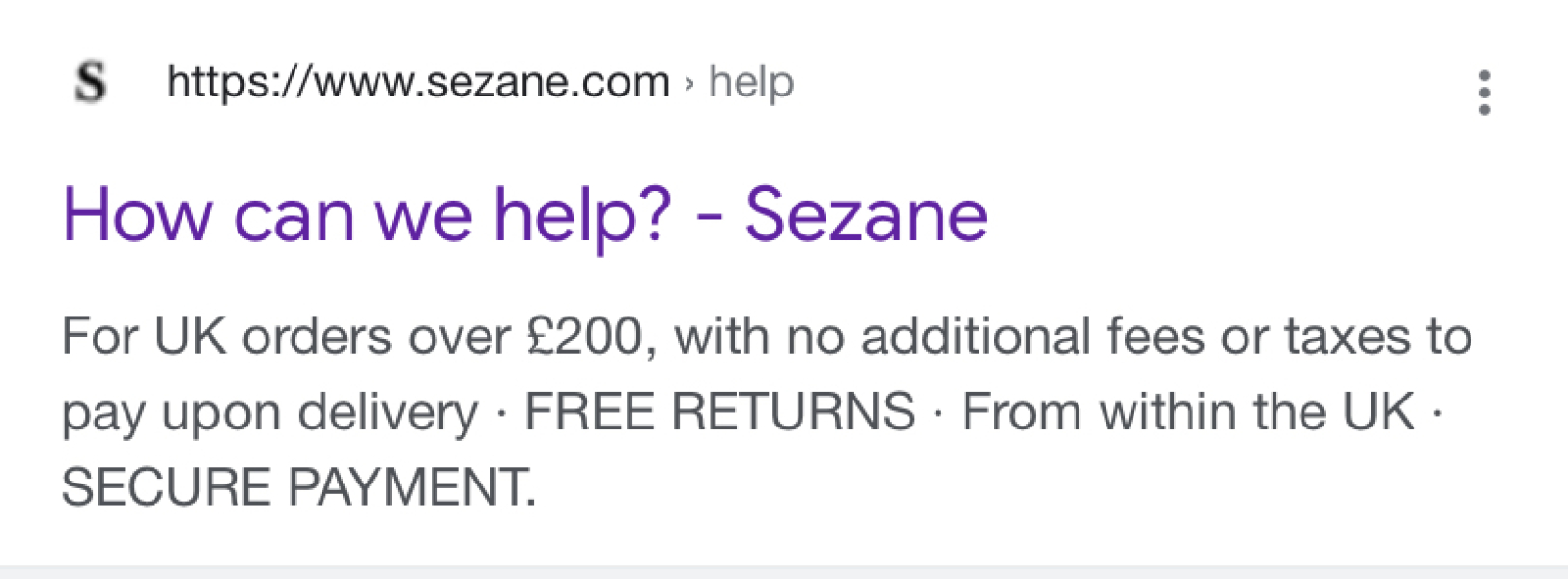 Sezane Purchase Help