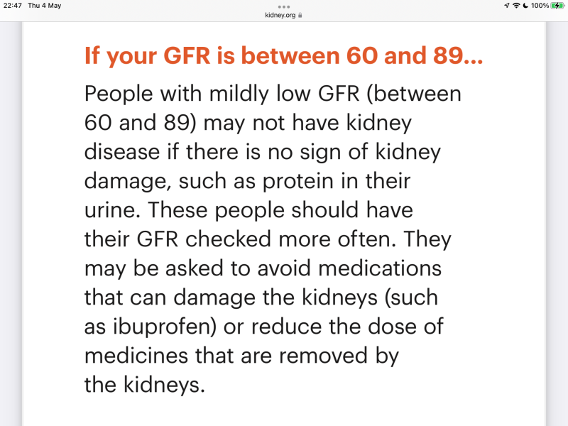 I am 33 and egfr 76 ? Kidney failure pending? ?