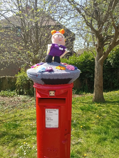 Crocheted post box royal toppers 