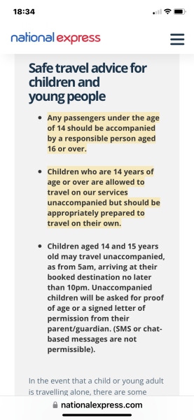 Would this be allowed on a National Express coach?