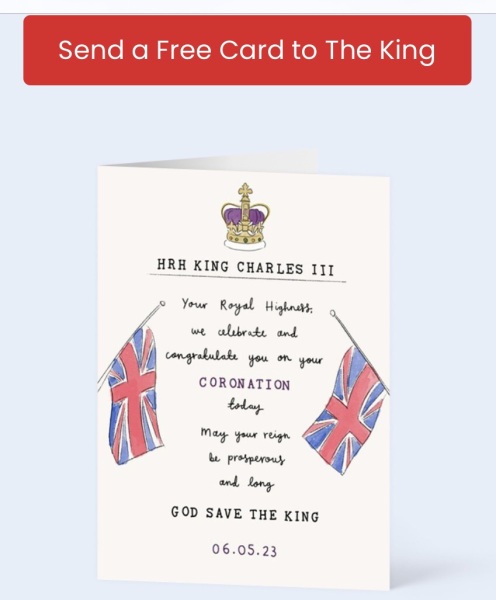 Seriously Moonpig! A card to the King?!