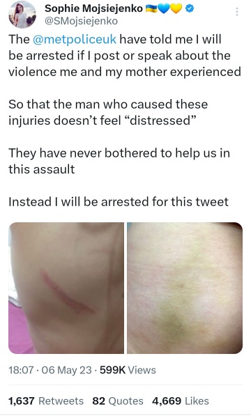 Caroline F - new arrest / harassment ?