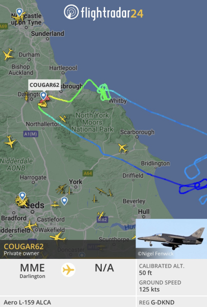 Does anyone know why there are fighter jets chasing a plane in North Yorkshire?