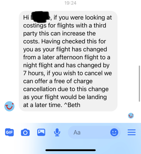 Flight times changed aarrrrghh!