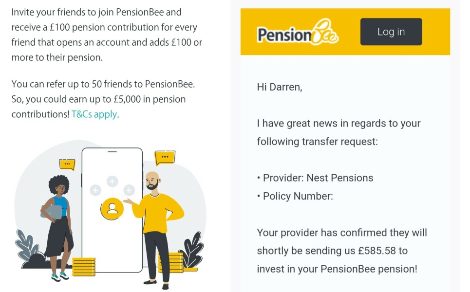 PensionBee £100 contribution free 