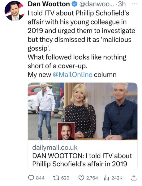 There we go Schofield has admitted ‘affair’