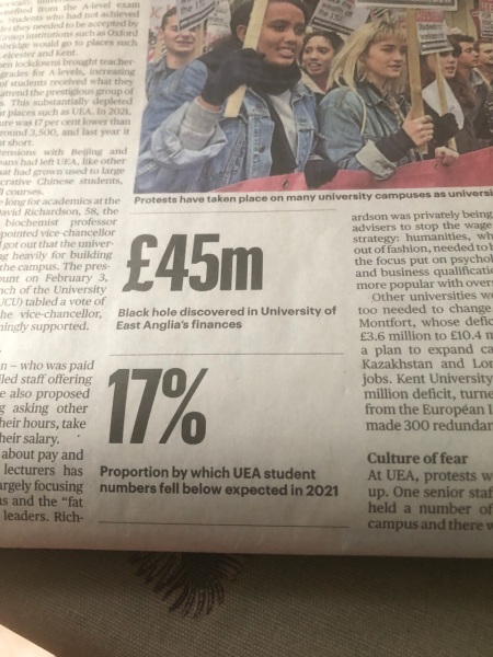 UEA (2019) Surely 2021 (and getting on for halfway through our DC's degrees) things have got to get better????