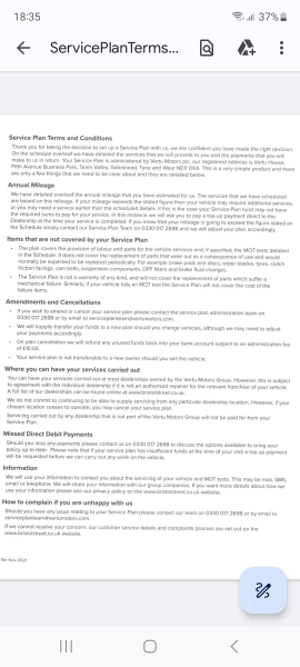 Company changing terms and conditions