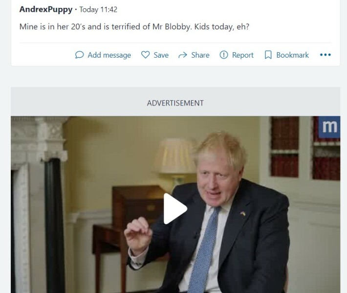 I’ve just shown dd Mr Blobby…