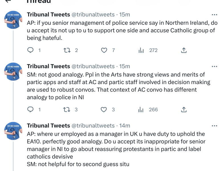 Denise Fahmy taking Arts Council England to an Employment Tribunal because she has been harassed for being gender critical.