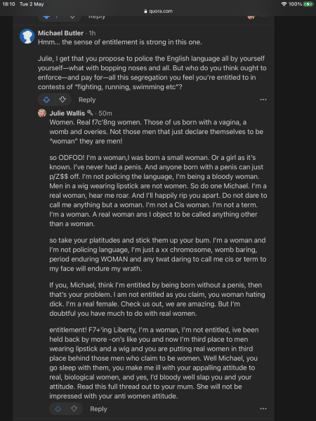 I’m “entitled” for actually being a woman?