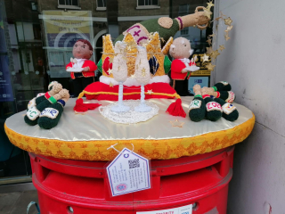 Crocheted post box royal toppers 