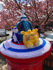 Crocheted post box royal toppers 