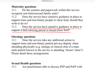 Brighton NHS trust recommends drug-induced male breastfeeding in their maternity protocols