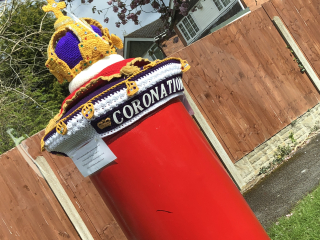 Crocheted post box royal toppers 