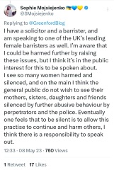 Woman told not to post about her abuse and harrassment in case she upsets the man