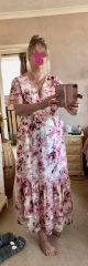 Hair up or down with this dress