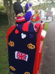 Crocheted post box royal toppers 