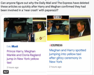 Harry and Meghan and Doria car accident?