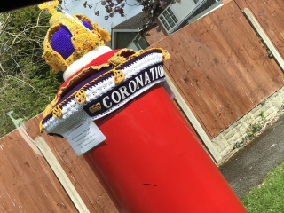 Crocheted post box royal toppers 