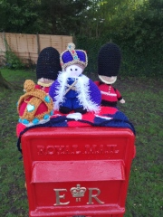 Crocheted post box royal toppers 