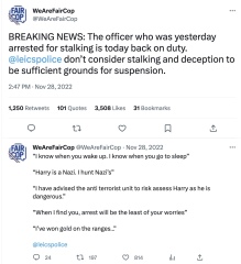 Caroline F - new arrest / harassment ?
