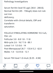 Can anyone help with reading my bloody tests please?