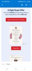 Seriously Moonpig! A card to the King?!