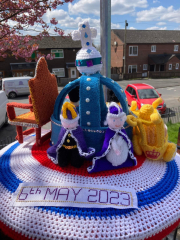 Crocheted post box royal toppers 
