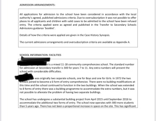 In year admission appeal
