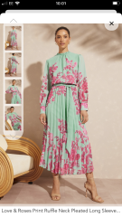 Wedding guest summer dress with long sleeves 