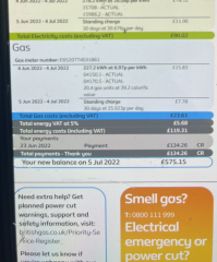 Gas and electric bill. What does this mean?