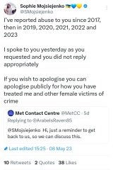 Woman told not to post about her abuse and harrassment in case she upsets the man