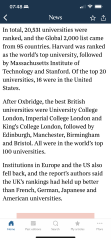 Looking to the five years ahead, how worried are you about Uk universities? 