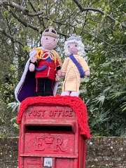 Crocheted post box royal toppers 