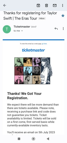 Taylor Swift pre register 