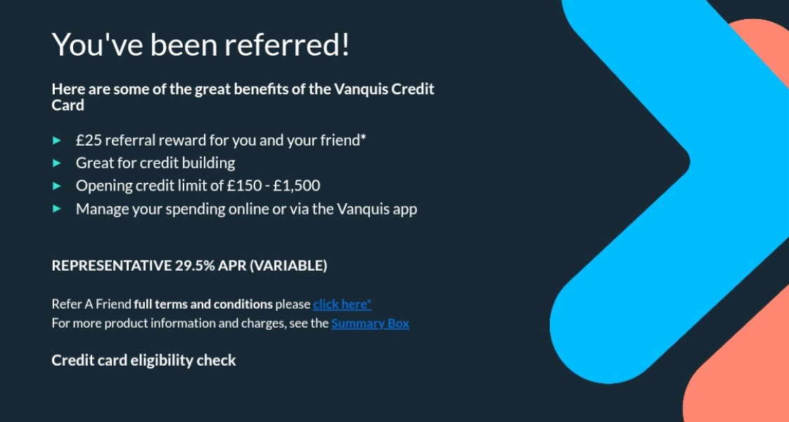 Vanquis free £25 for £1 purchase 