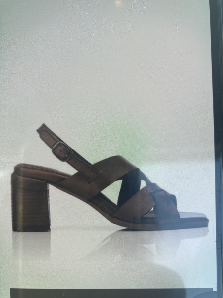 Tan leather heeled sandals