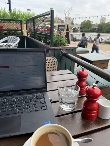 People who 'work' at cafe tables