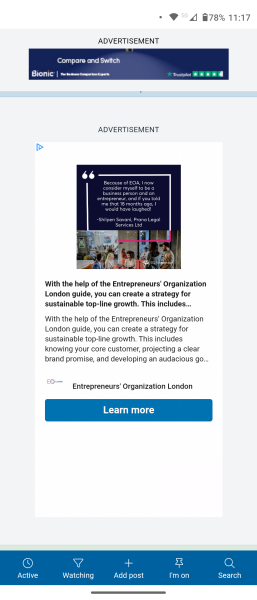 Adverts three quarters of page