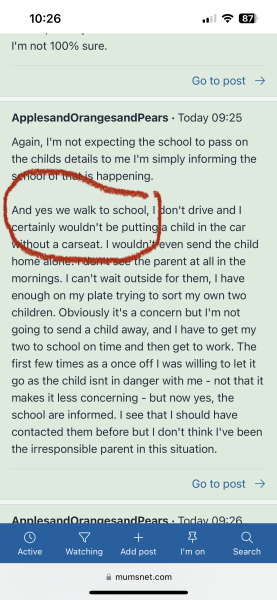 To think he should take his own child to school?