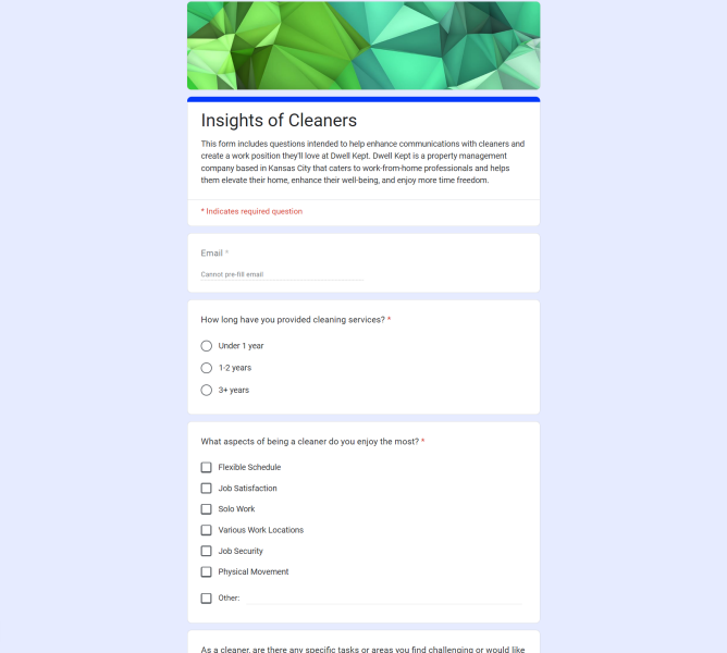 Qs for Cleaners: Can you provide some insight on being a cleaner?