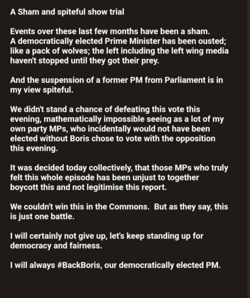 Boris stands down as MP with immediate effect part 3