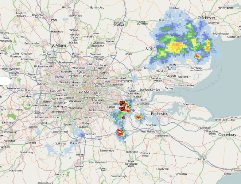 Thunderstorm warning Saturday 10th June.