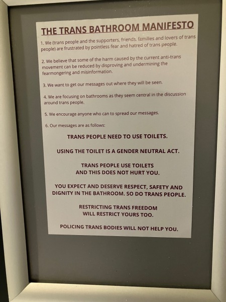 'Trans Bathroom Manifesto' in London pub - are these doing the rounds?