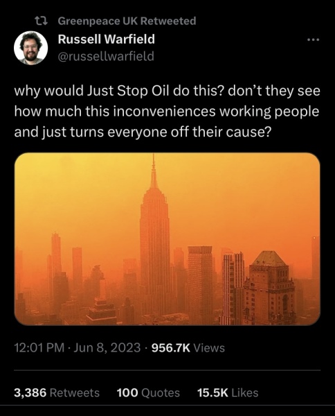 To think Just Stop Oil have gone too far this time?