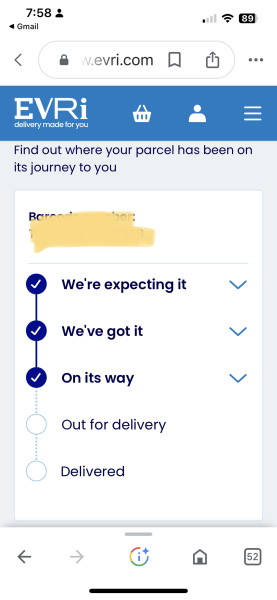 EVRI have my parcel