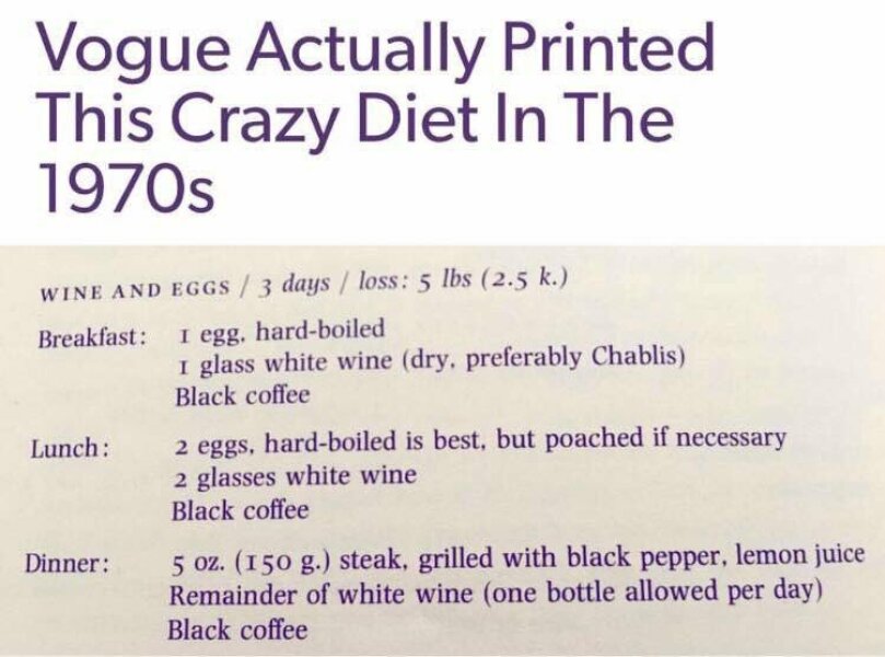 I'm doing the eggs and wine diet for the giggles