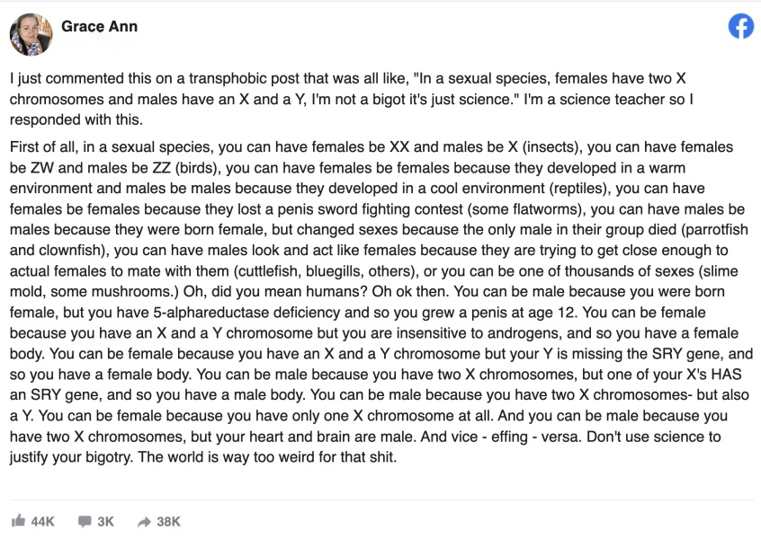 There are two sexes…